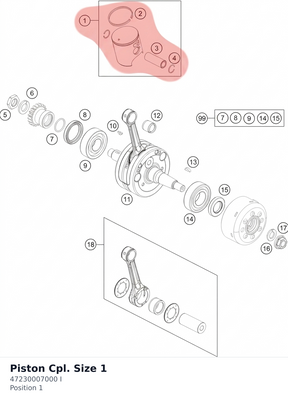 Diagram preview: Piston Cpl. Size 1 (47230007000 I)