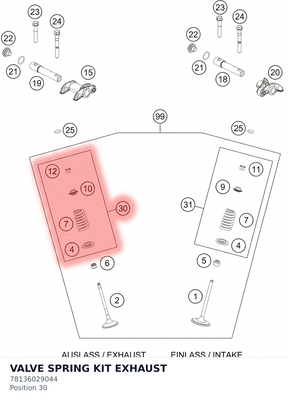 Diagram preview: VALVE SPRING KIT EXHAUST (78136029044)