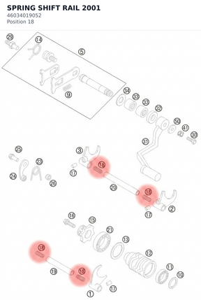 Diagram preview: SPRING SHIFT RAIL         2001 (46034019052)