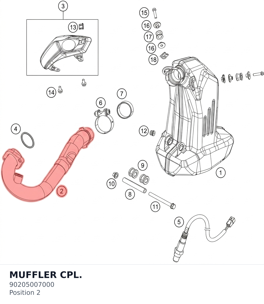 Diagram preview: MUFFLER CPL. (90205007000)