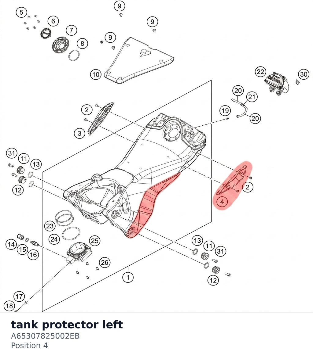 Diagram preview: tank protector left (A65307825002EB)