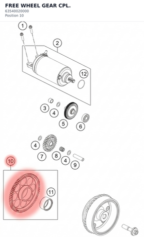 Diagram preview: FREE WHEEL GEAR CPL. (63540020000)