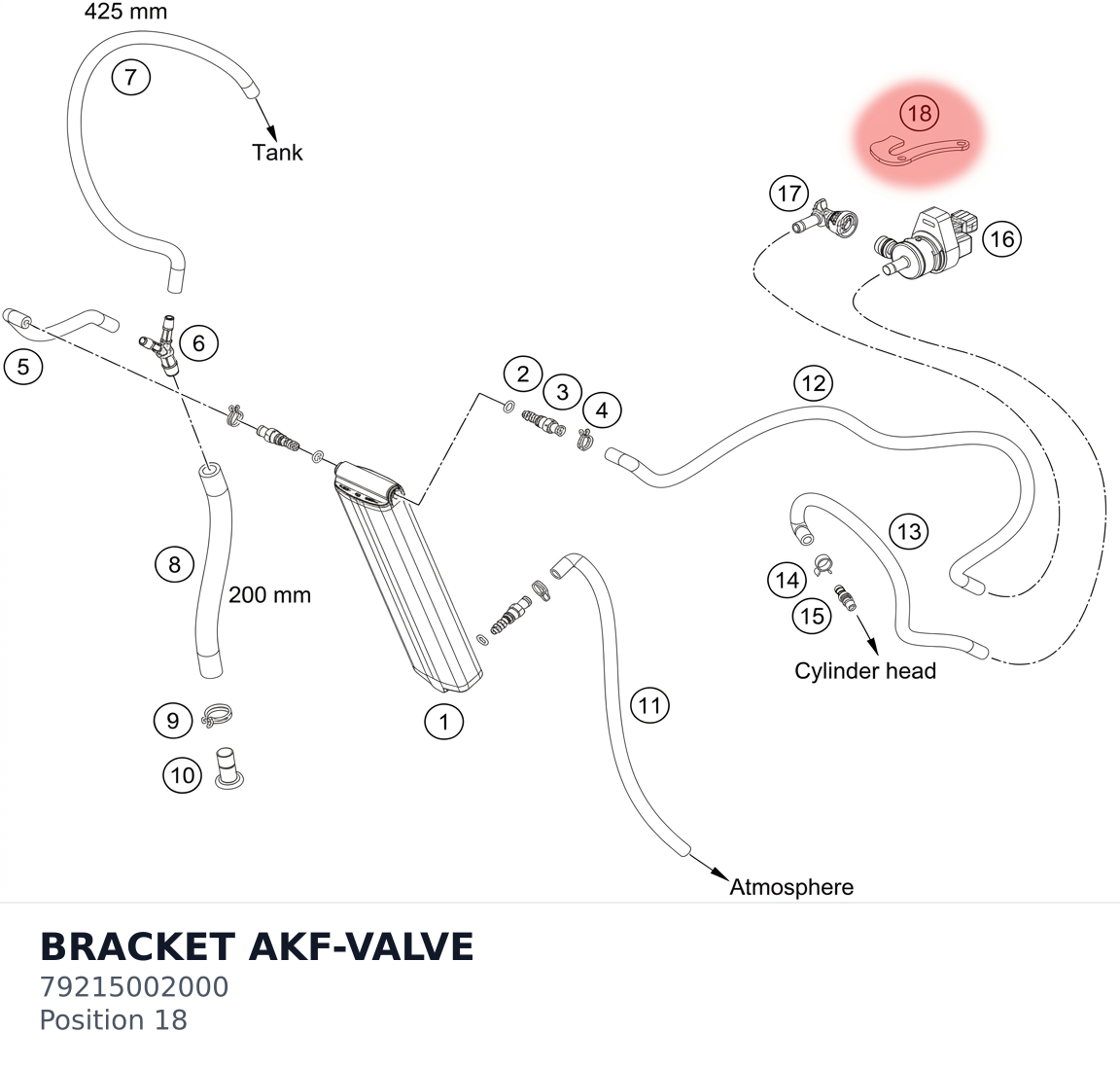 Diagram preview: BRACKET AKF-VALVE (79215002000)