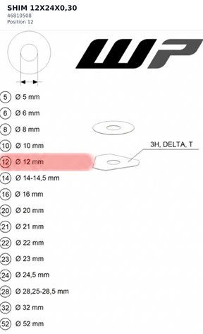 Diagram preview: SHIM 12X24X0,30 (46810508)