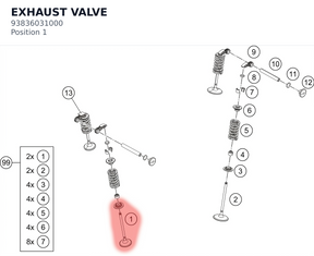 Diagram preview: EXHAUST VALVE (93836031000)