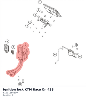 Diagram preview: Ignition lock KTM Race On 433 (61911266100)