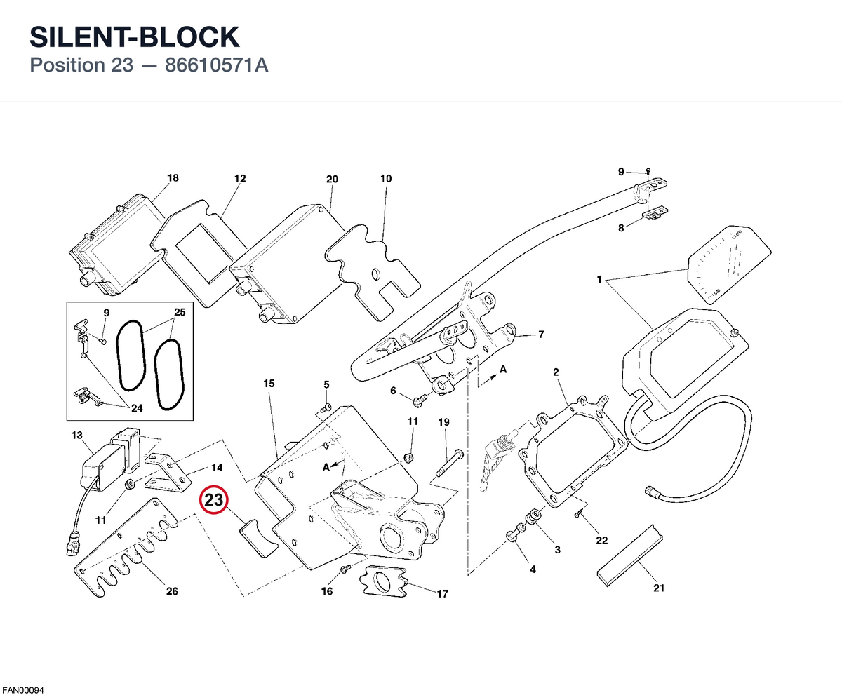 SILENT-BLOCK 86610571A diagram position