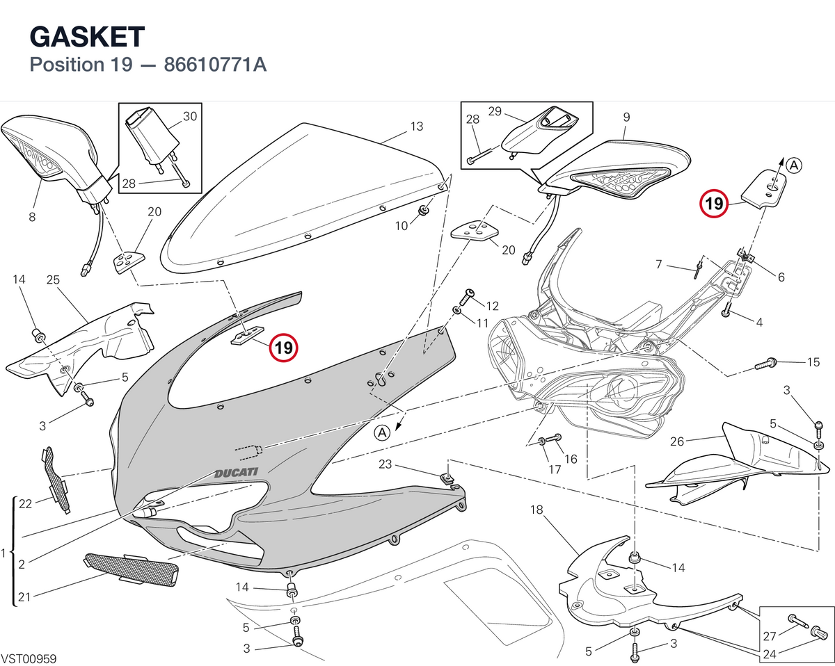 GASKET 86610771A diagram position