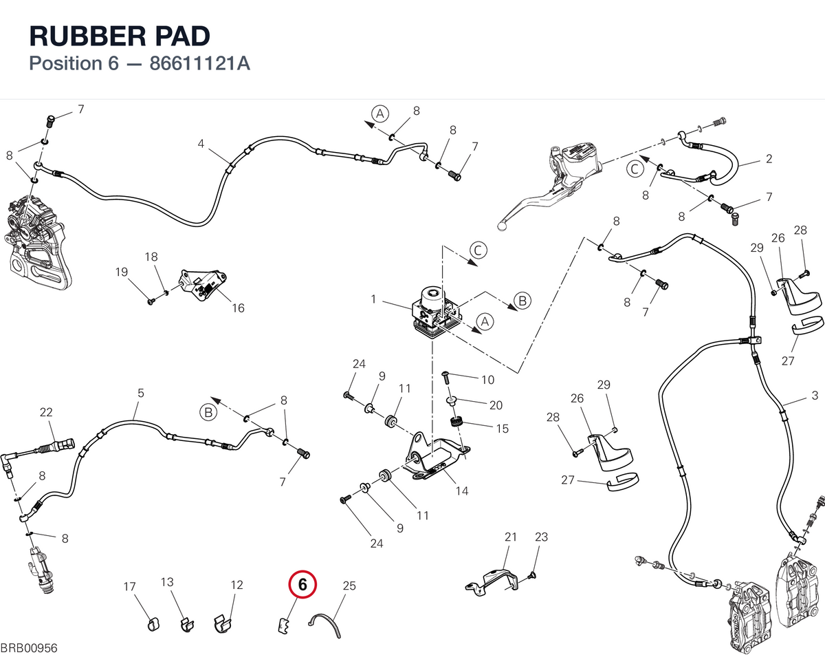 RUBBER PAD 86611121A diagram position
