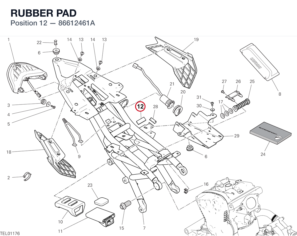 RUBBER PAD 86612461A diagram position