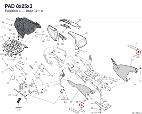 PAD 8x25x3 86613411A diagram position