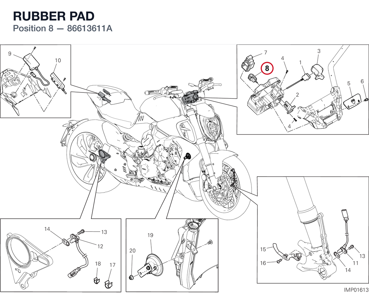 RUBBER PAD 86613611A diagram position