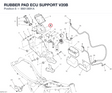 RUBBER PAD ECU SUPPORT V20B 86613691A diagram position