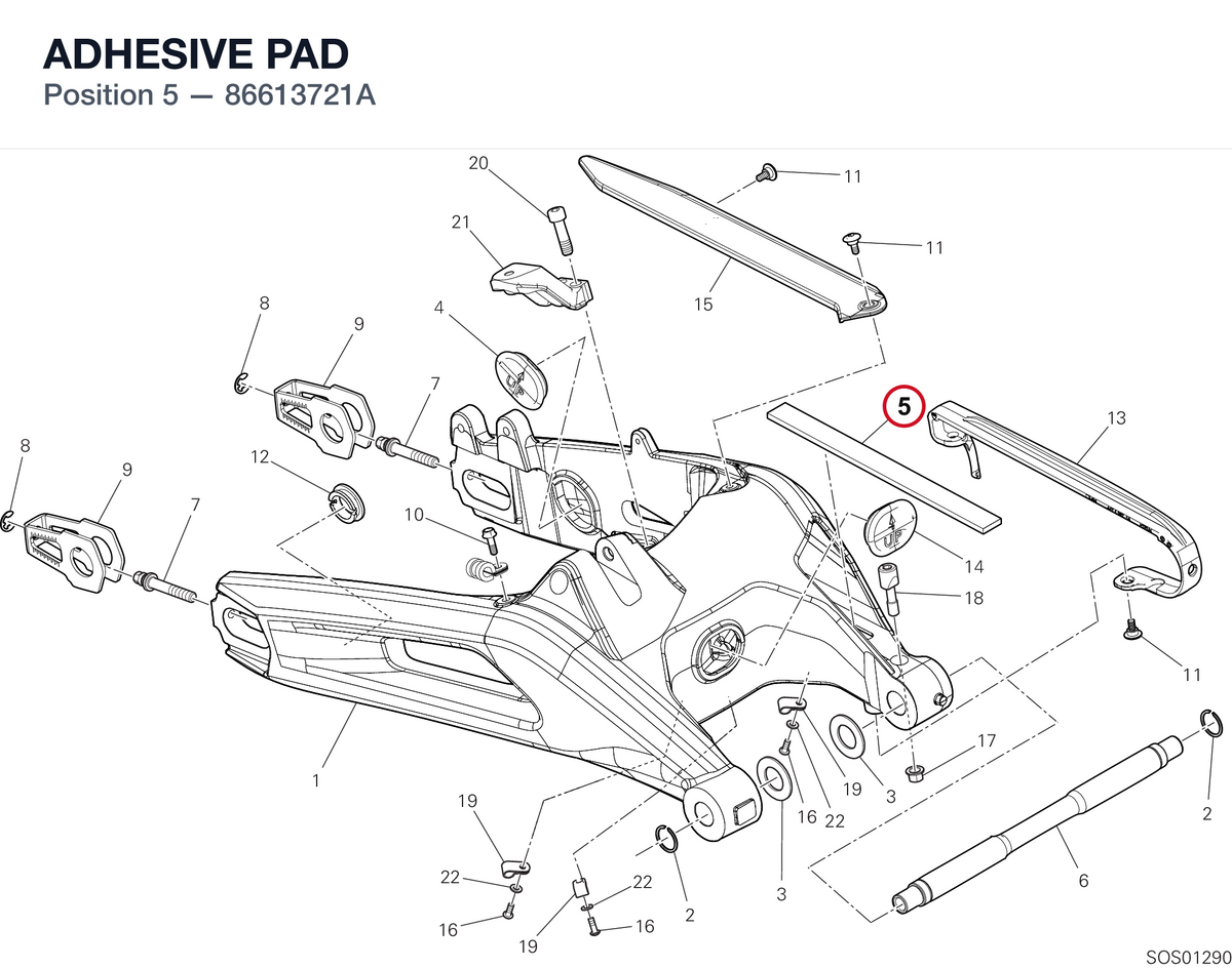 ADHESIVE PAD 86613721A diagram position