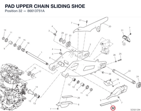 PAD UPPER CHAIN SLIDING SHOE 86613751A diagram position