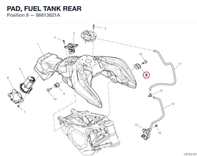 PAD, FUEL TANK REAR 86613821A diagram position