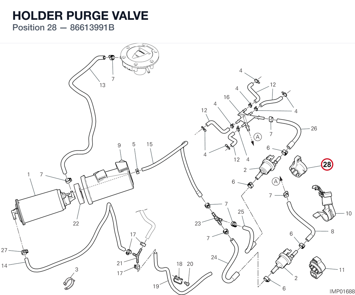 HOLDER PURGE VALVE 86613991B diagram position