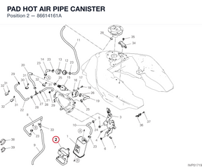 PAD HOT AIR PIPE CANISTER 86614161A diagram position