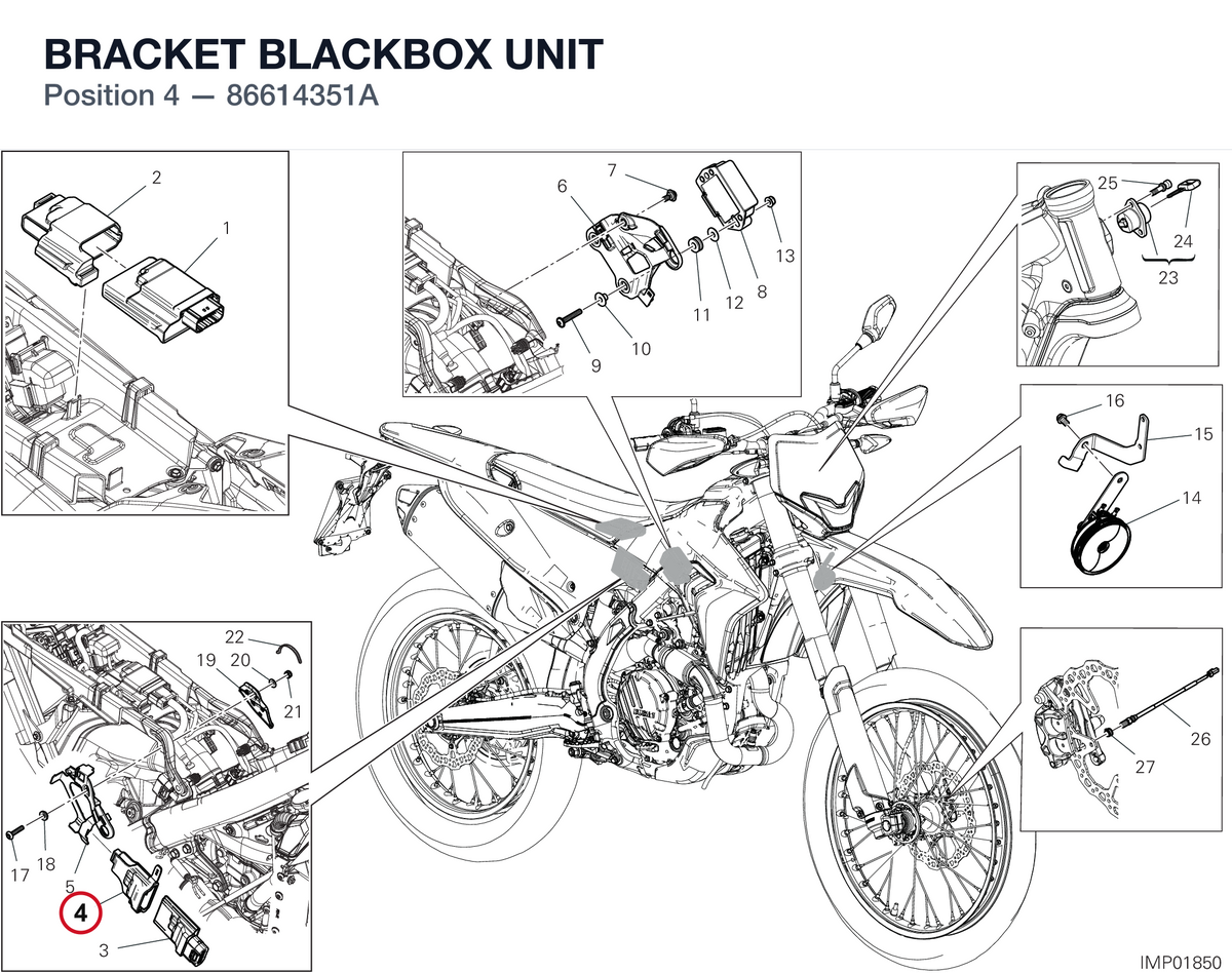 BRACKET BLACKBOX UNIT 86614351A diagram position