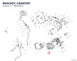 BRACKET, CANISTER 86614631A diagram position
