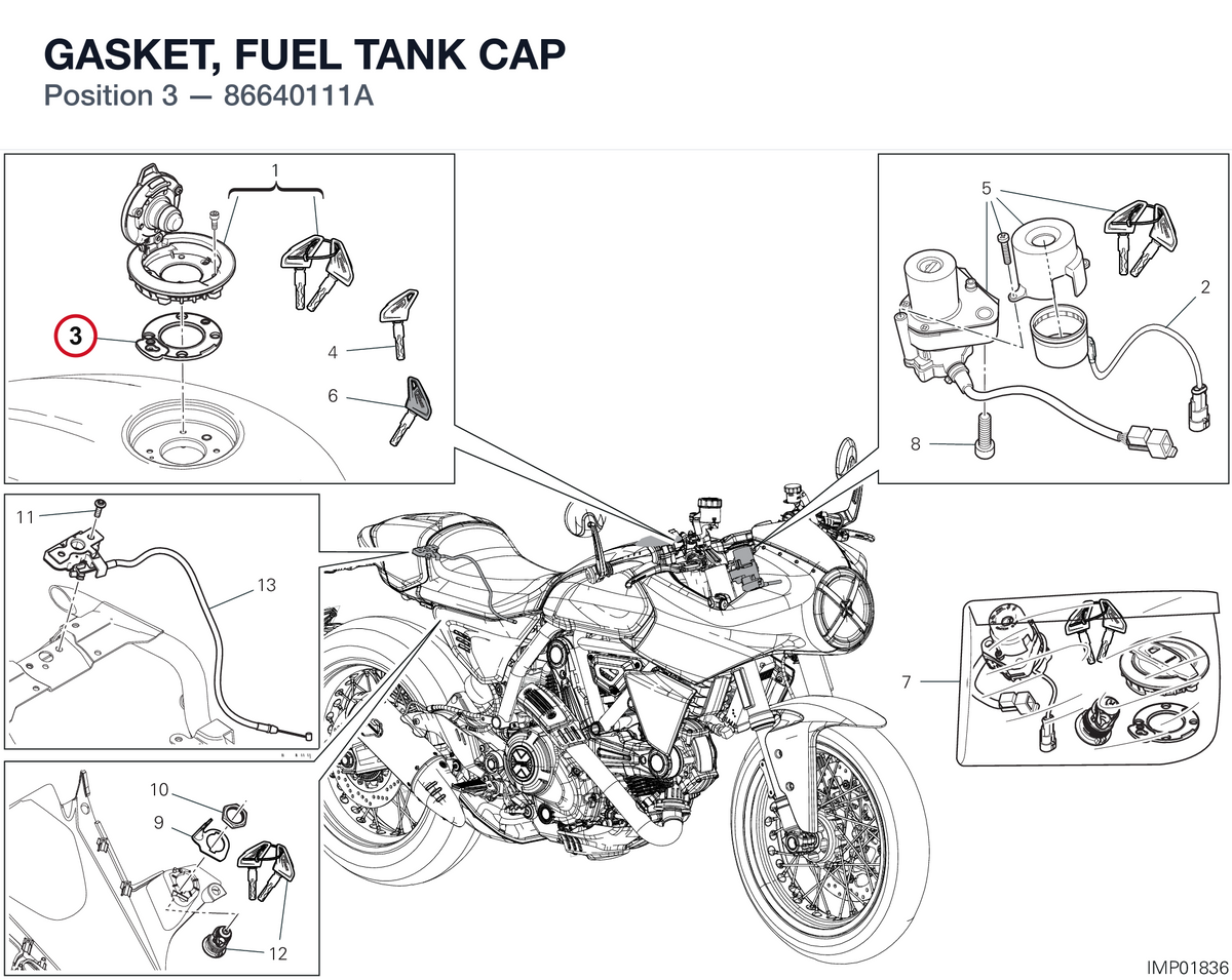 GASKET, FUEL TANK CAP 86640111A diagram position