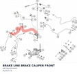 Diagram preview: BRAKE LINE BRAKE CALIPER FRONT (A67442003000)
