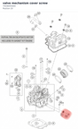 Diagram preview: valve mechanism cover screw (75036055000)