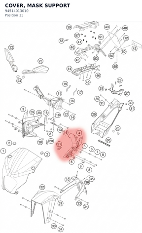 Diagram preview: COVER, MASK SUPPORT (94514013010)