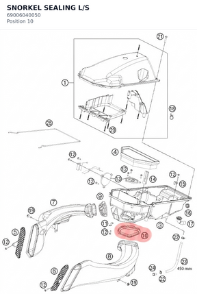 Diagram preview: SNORKEL SEALING L/S (69006040050)