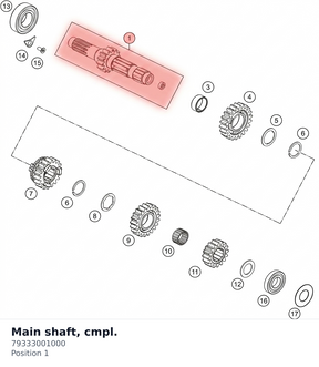 Diagram preview: Main shaft, cmpl. (79333001000)