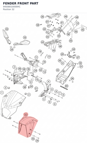 Diagram preview: FENDER FRONT PART (94508010000HC)