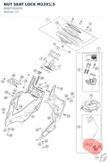 Diagram preview: NUT SEAT LOCK M22X1,5 (69007050050)