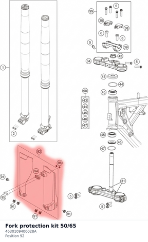 Diagram preview: Fork protection kit 50/65 (4630109400028A)