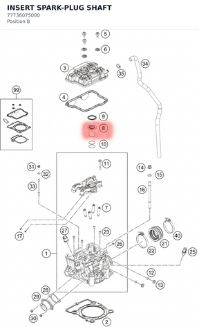 Diagram preview: INSERT SPARK-PLUG SHAFT (77736075000)