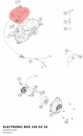 Diagram preview: ELECTRONIC BOX 150 SX       16 (51639031000)
