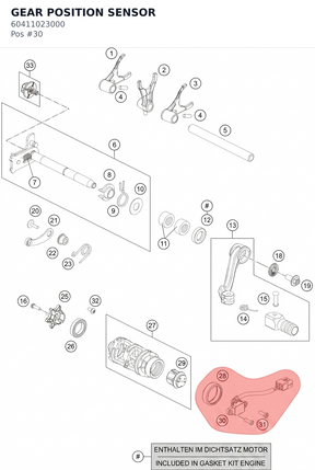 Diagram preview: GEAR POSITION SENSOR (60411023000)