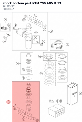 Diagram preview: shock bottom part KTM 790 ADV R 19 (46181327S1)
