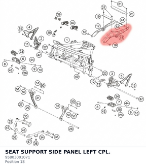 Diagram preview: SEAT SUPPORT SIDE PANEL LEFT CPL. (95803001071)
