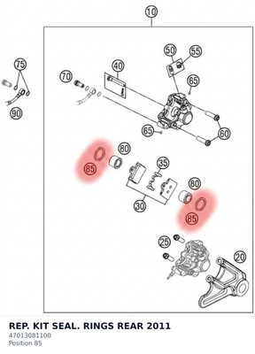 Diagram preview: REP. KIT SEAL. RINGS REAR 2011 (47013081100)