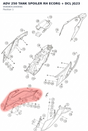 Diagram preview: ADV 250 TANK SPOILER RH ECORG + DCL JG23 (95808051000EBA)