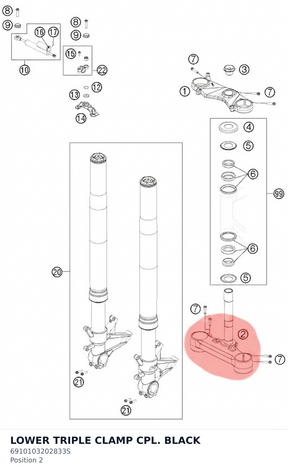 Diagram preview: LOWER TRIPLE CLAMP CPL. BLACK (6910103202833S)