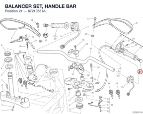 BALANCER SET, HANDLE BAR 87210581A diagram position