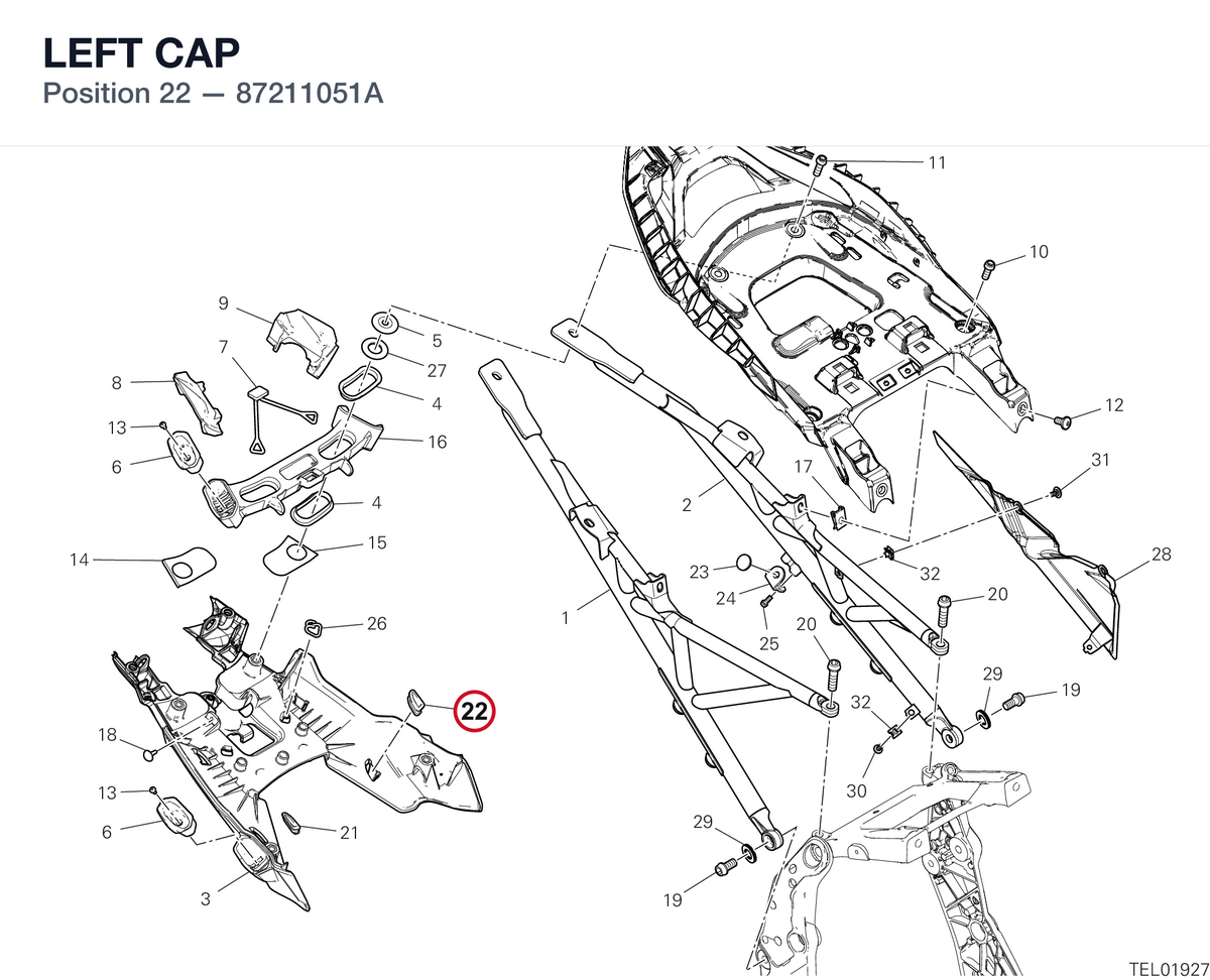 LEFT CAP 87211051A diagram position