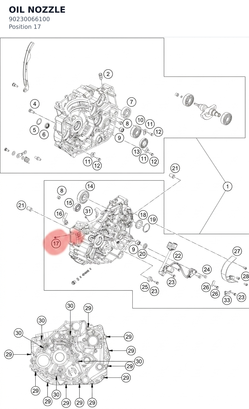 Diagram preview: OIL NOZZLE (90230066100)