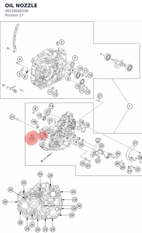 Diagram preview: OIL NOZZLE (90230066100)