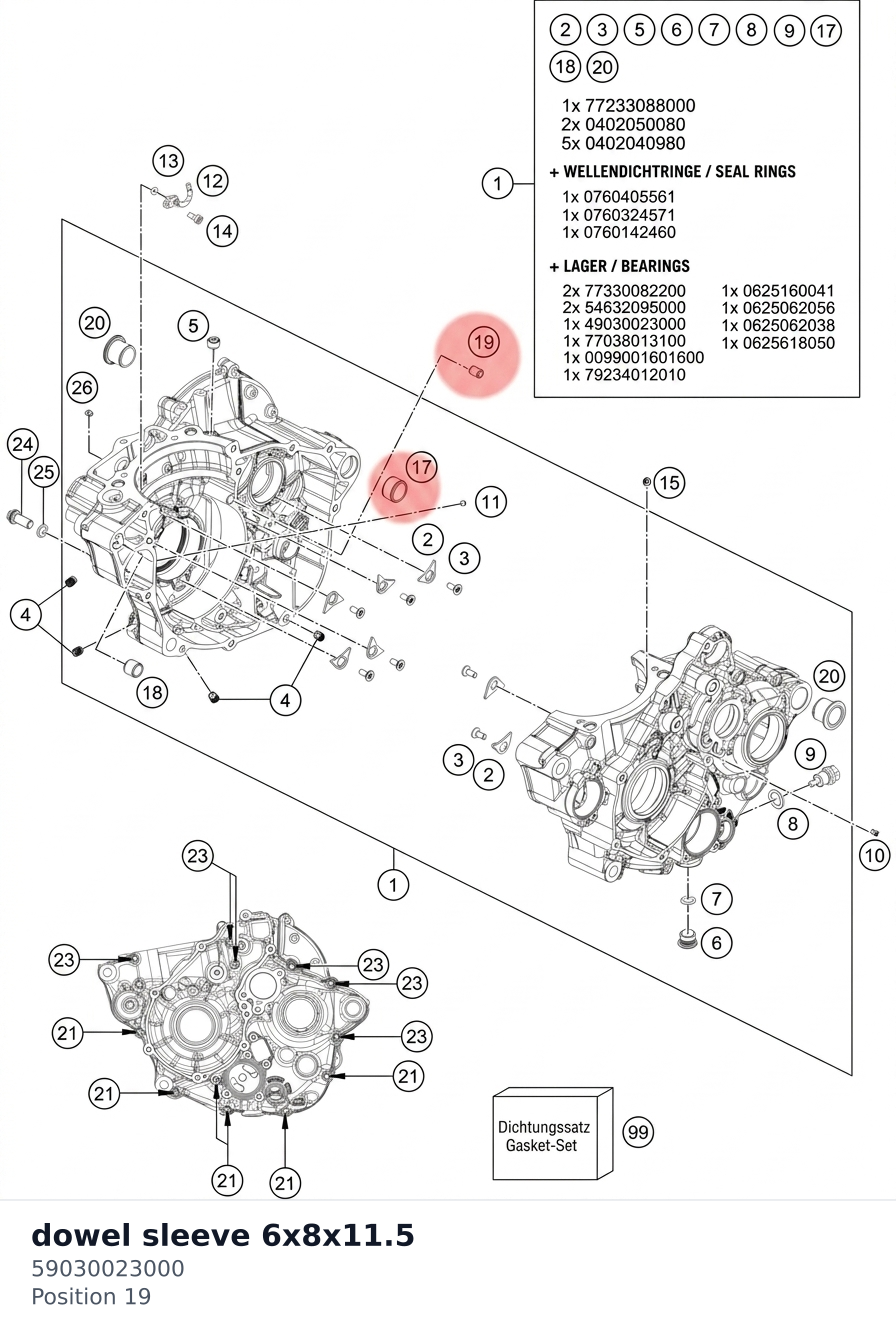 Diagram preview: dowel sleeve 6x8x11.5 (59030023000)
