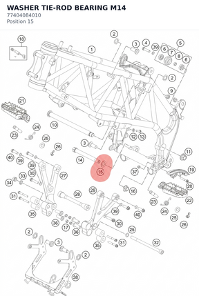 Diagram preview: WASHER TIE-ROD BEARING M14 (77404084010)