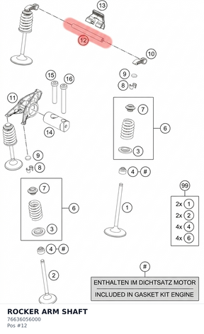 Diagram preview: ROCKER ARM SHAFT (76636056000)