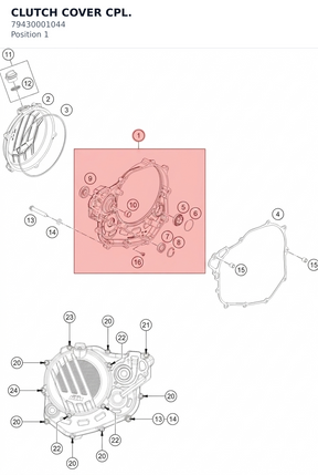 Diagram preview: CLUTCH COVER CPL. (79430001044)