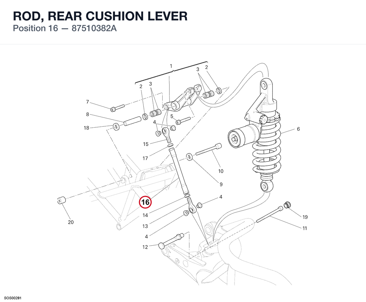 ROD, REAR CUSHION LEVER